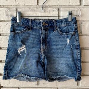 Abercrombie Kids High-Rise Distressed Dad Shorts